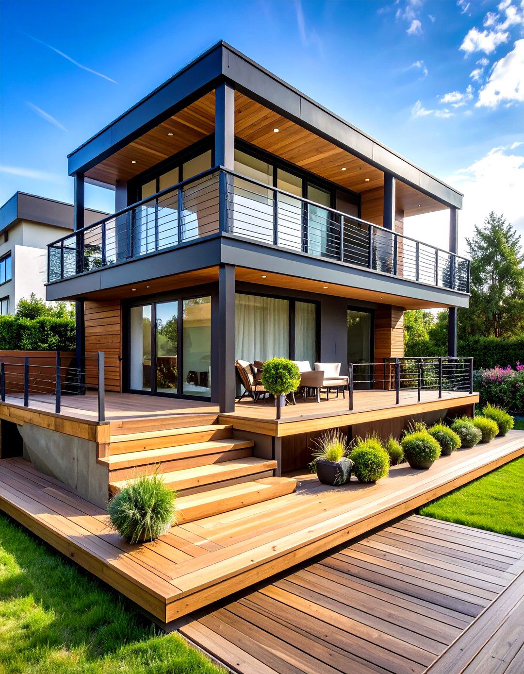 Fabric Sail Partially Covered Deck Configuration - 20 Partially Covered Deck Ideas