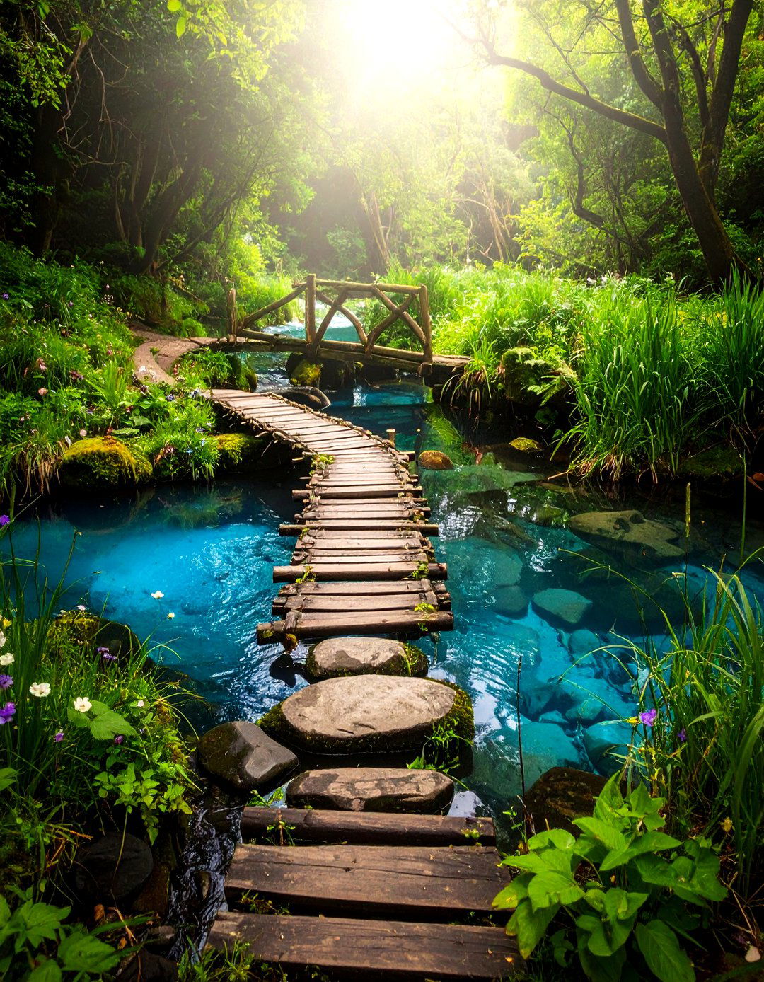 Fairy Garden Bridge and Stream - 20 Fairy Garden Ideas