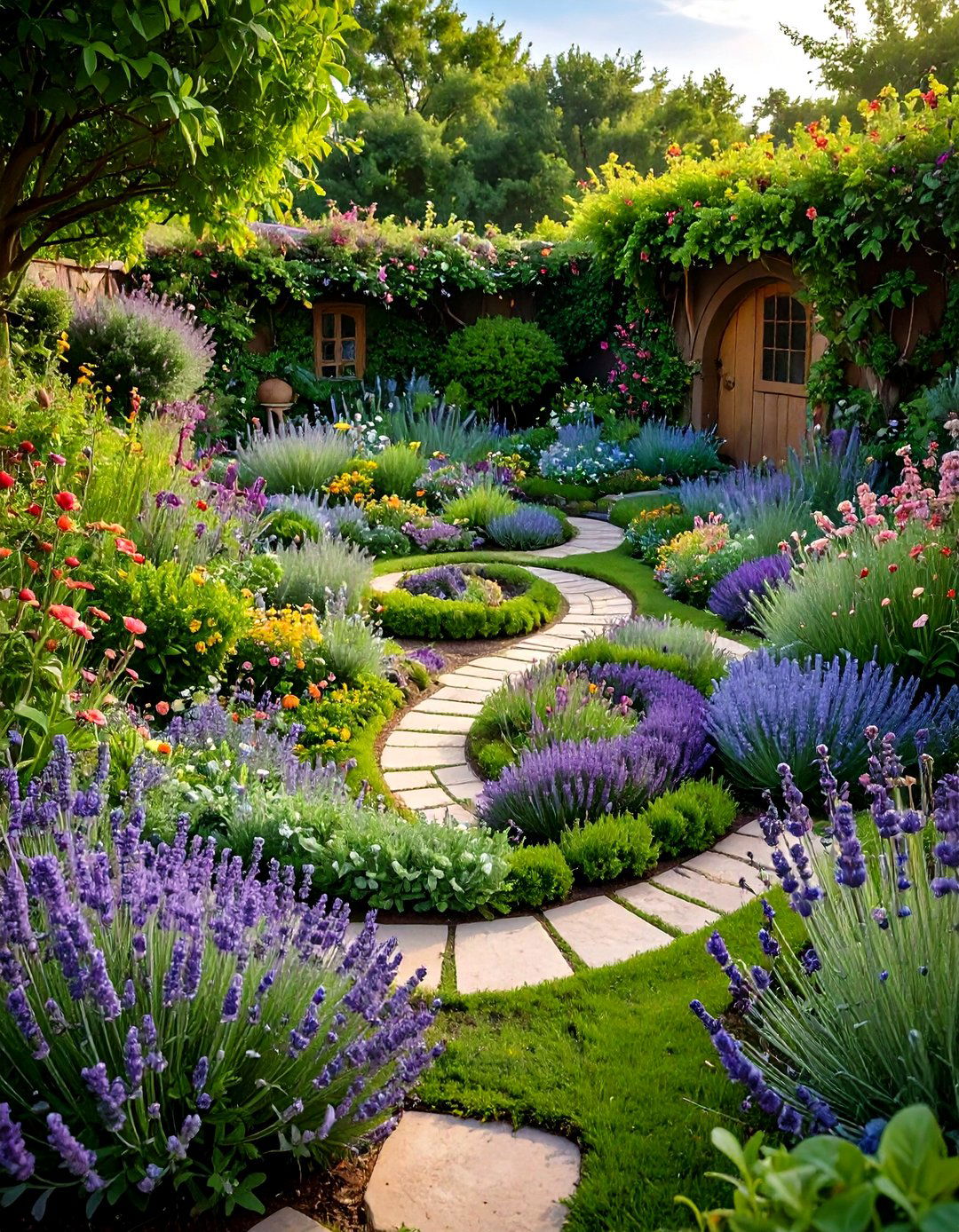 Fairy Garden Herb Spiral Design - 20 Fairy Garden Ideas
