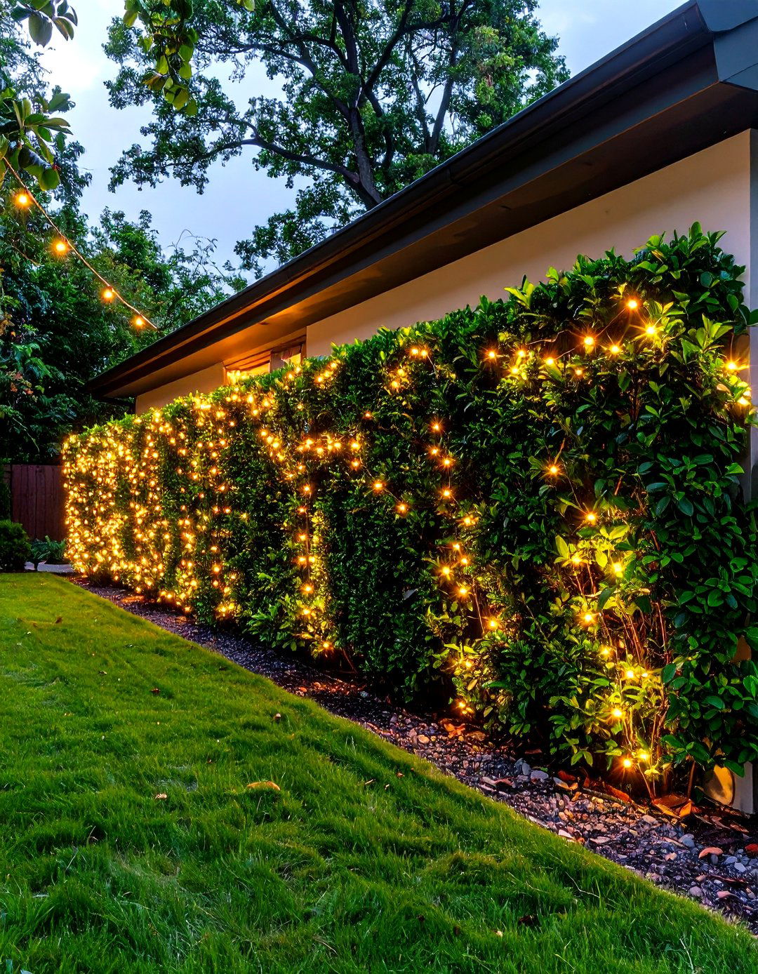 Fairy Light Garden Lighting in Shrubs and Topiaries - 20 Garden Lighting Ideas