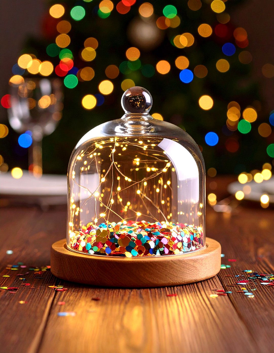 Fairy Light Glass Cloche Graduation Centerpiece - 20 Graduation Centerpiece Ideas