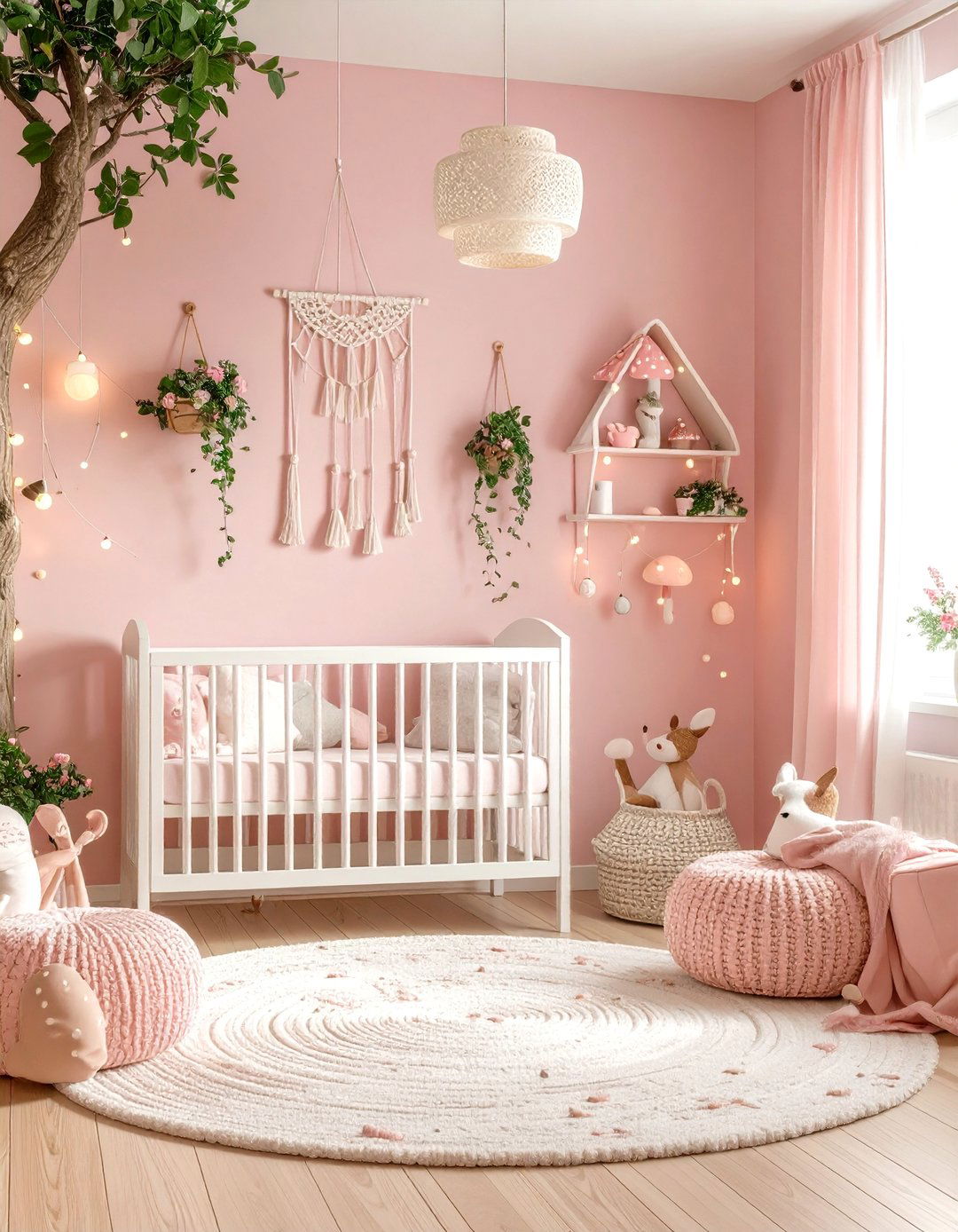 Fairy Tale Pink Nursery with Whimsical Magic - 20 Pink Nursery Ideas