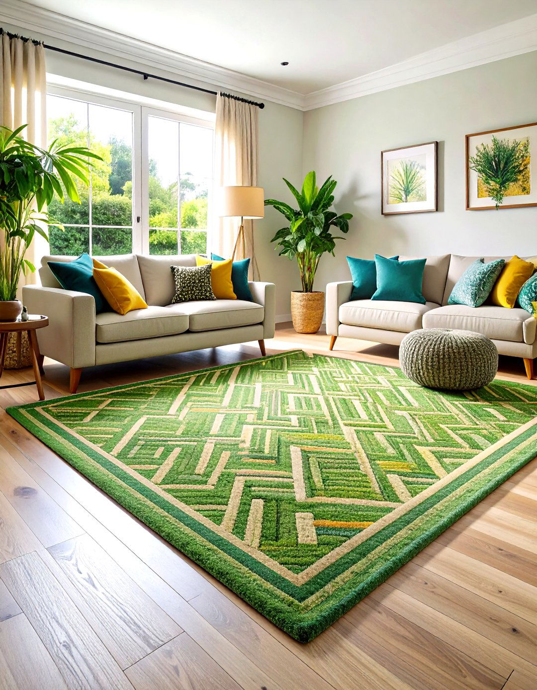 Family Friendly Durable Green Carpet Solutions - 20 Green Carpet Living Room Ideas