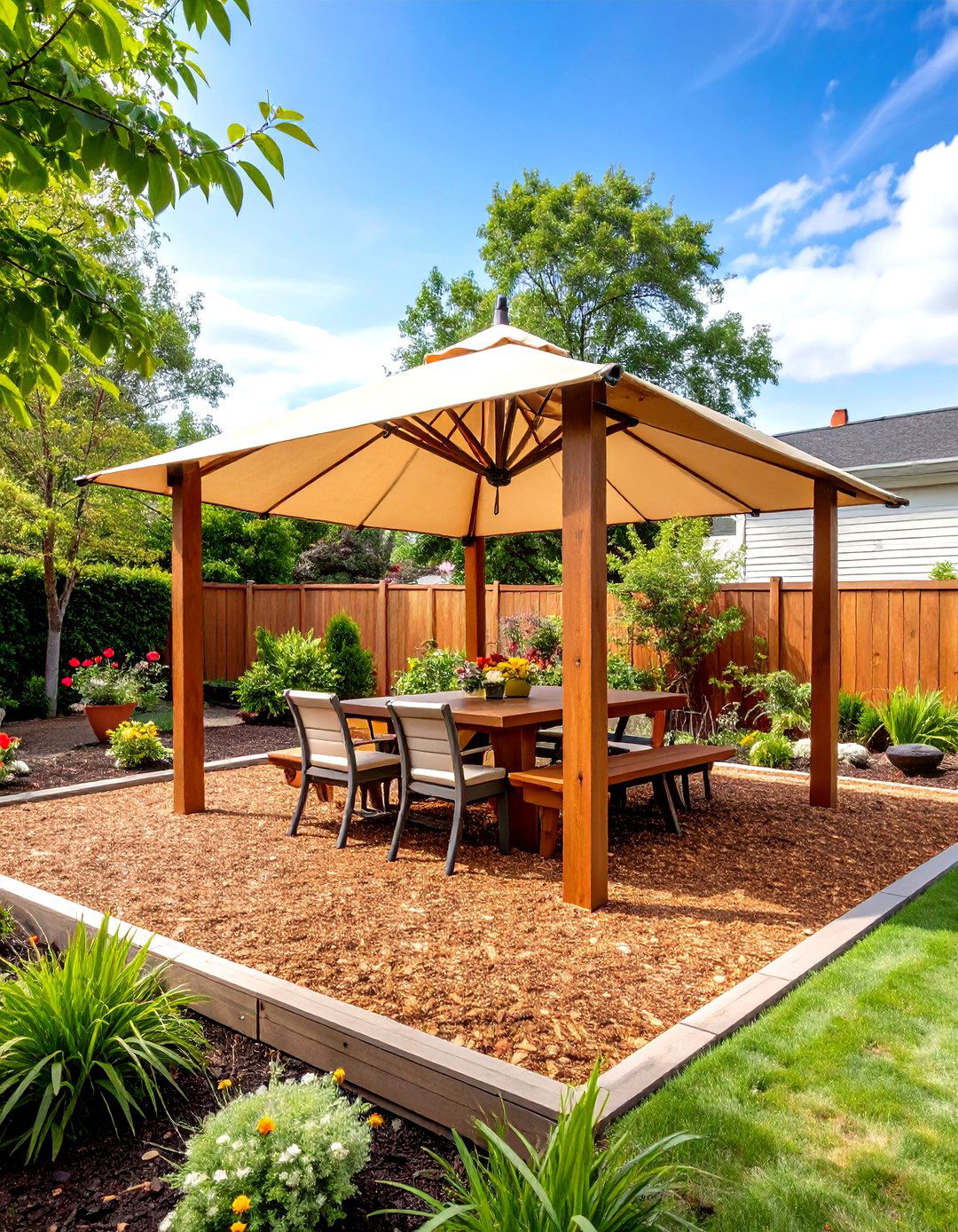 Family Friendly Mulch Patio Play Zone - 20 mulch patio ideas