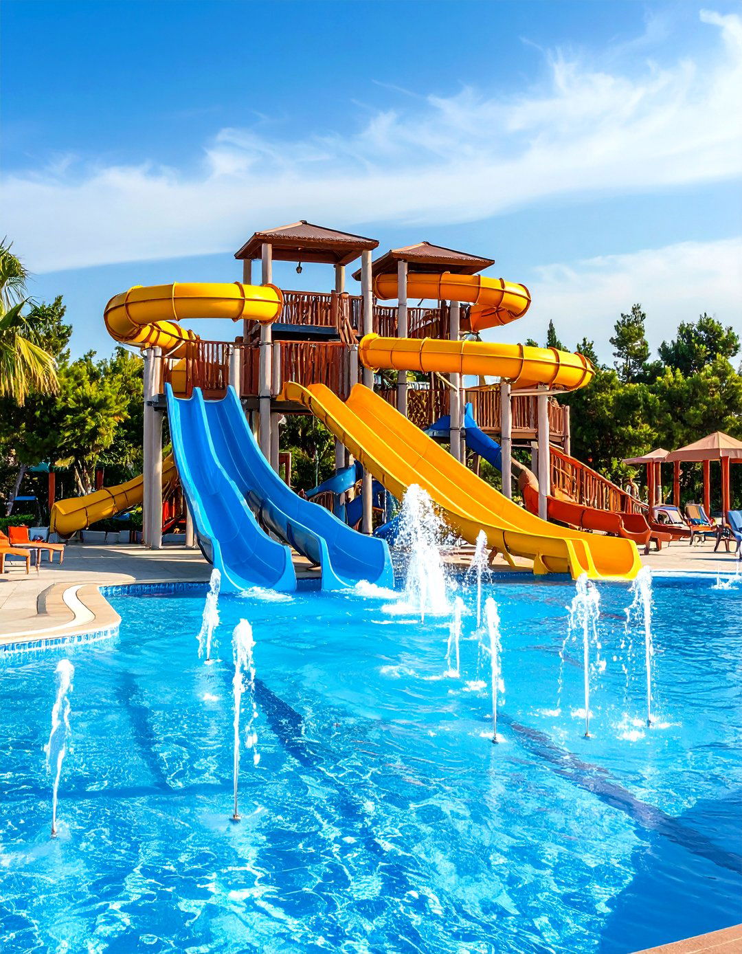Family Friendly Pool with Waterslide - 20 Swimming Pool Ideas