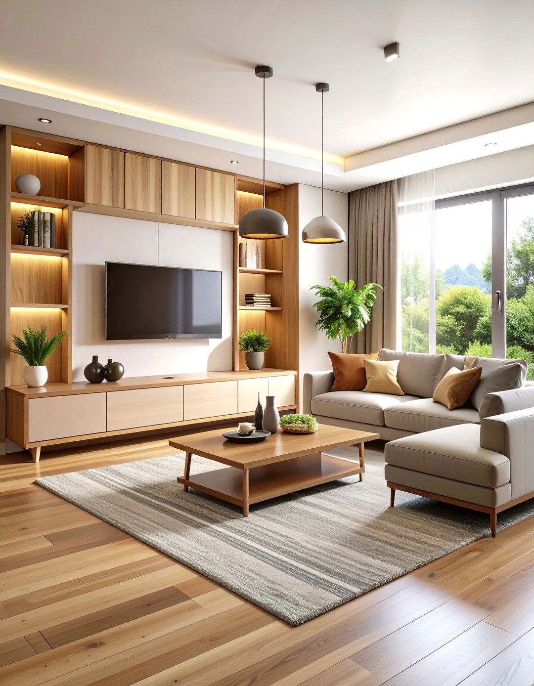 Family Friendly Storage Media Wall - 20 Media Wall Ideas