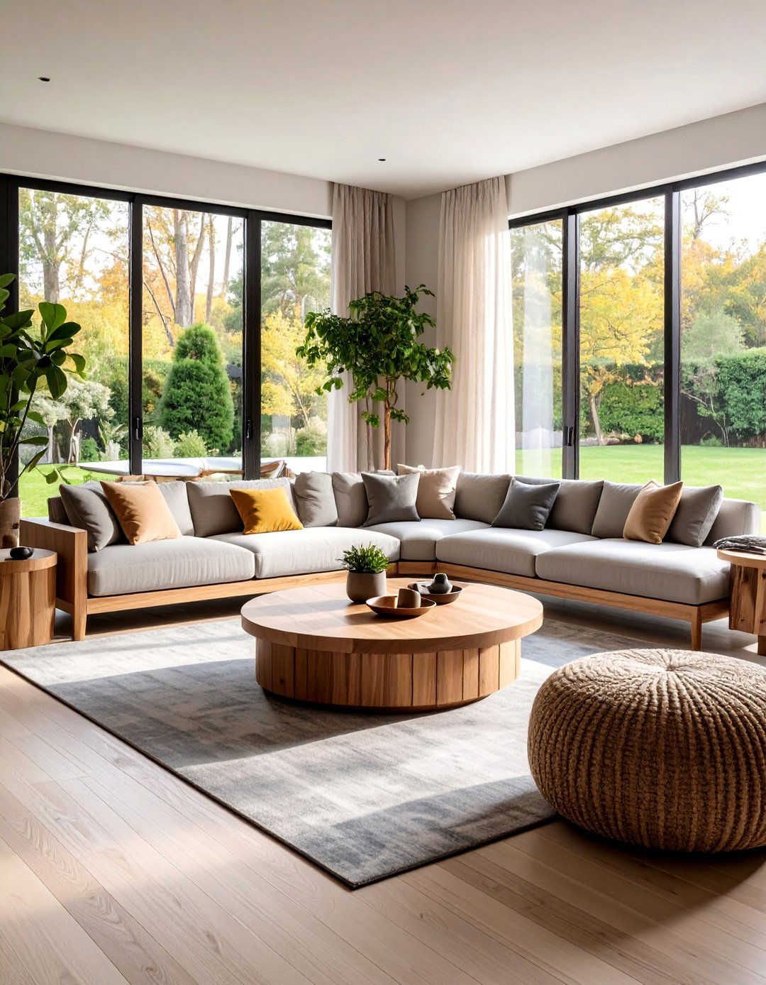 Family Room Curved Furniture Arrangement - 20 Family Room Ideas