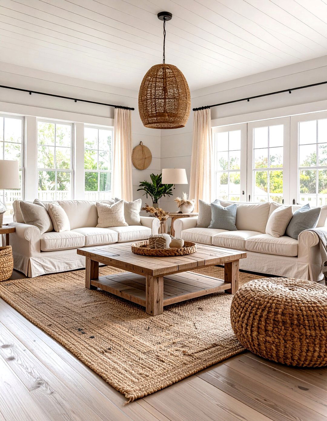 Family Room Modern Coastal Farmhouse Style - 20 Family Room Ideas