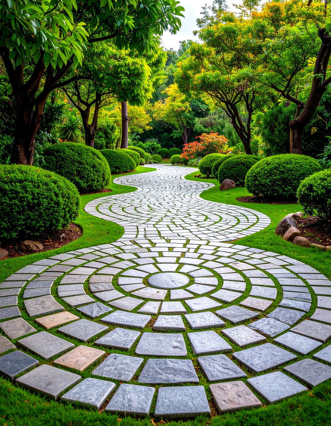 Fan Pattern Cobblestone Walkway - 20 Cobble Stone Walkway Ideas