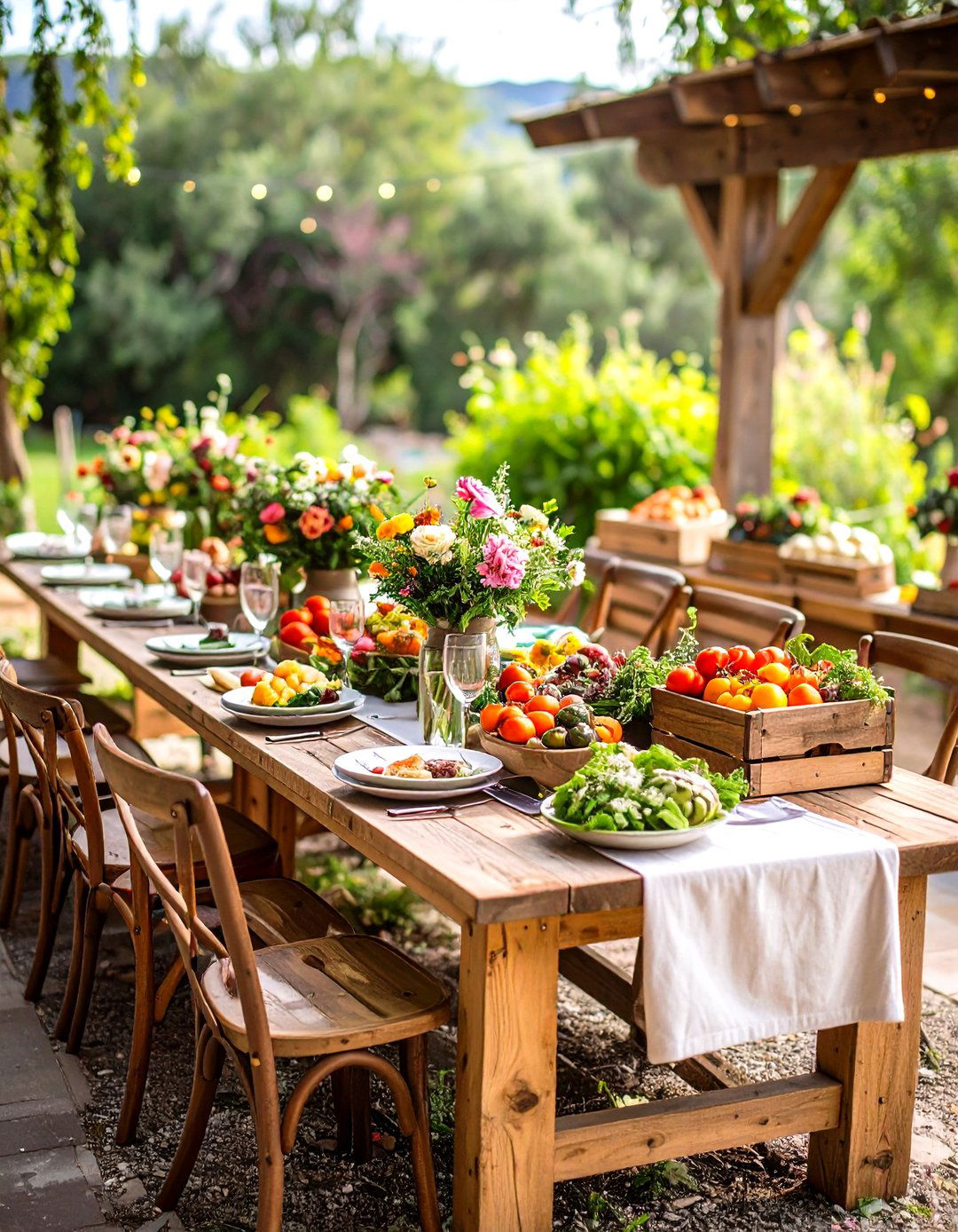 Farm to Table Wedding Decoration with Fresh Produce Centerpieces - 20 Wedding Decoration Ideas