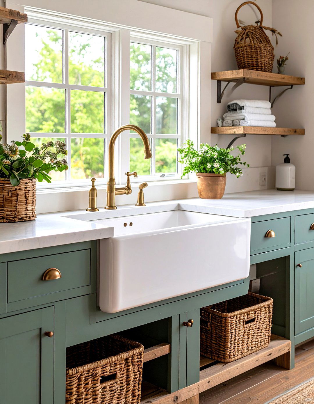 Farmhouse Apron Front Sink - 20 Vintage Laundry Room Decor Ideas
