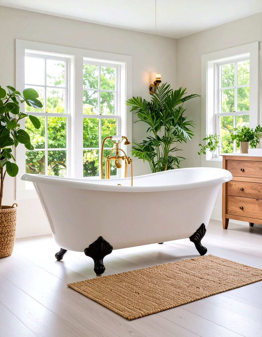 Farmhouse Bathroom Clawfoot Tub Focal Point - 20 Farmhouse Bathroom Ideas