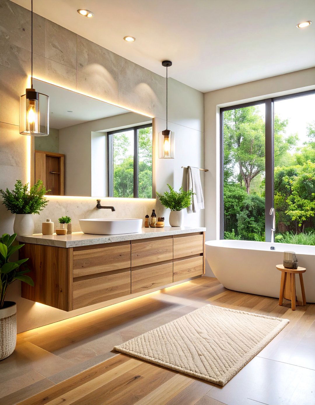 Farmhouse Bathroom Floating Rustic Vanity - 20 Farmhouse Bathroom Ideas