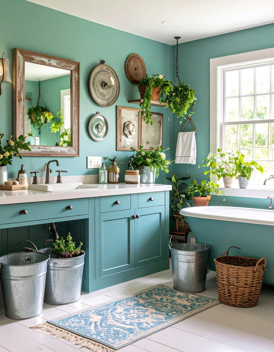 Farmhouse Bathroom Galvanized Metal Accessories - 20 Farmhouse Bathroom Ideas