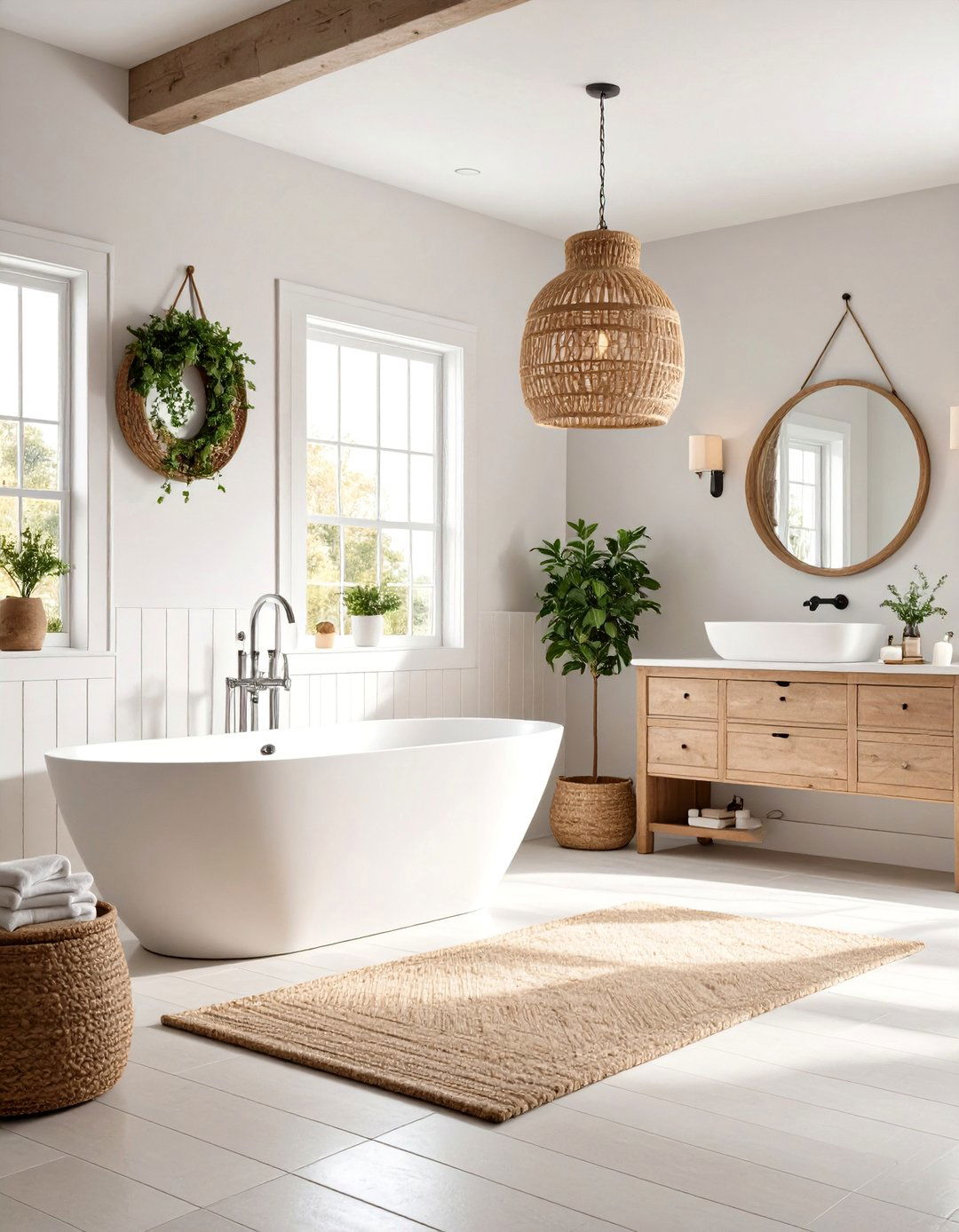 Farmhouse Bathroom Neutral Color Palette Design - 20 Farmhouse Bathroom Ideas