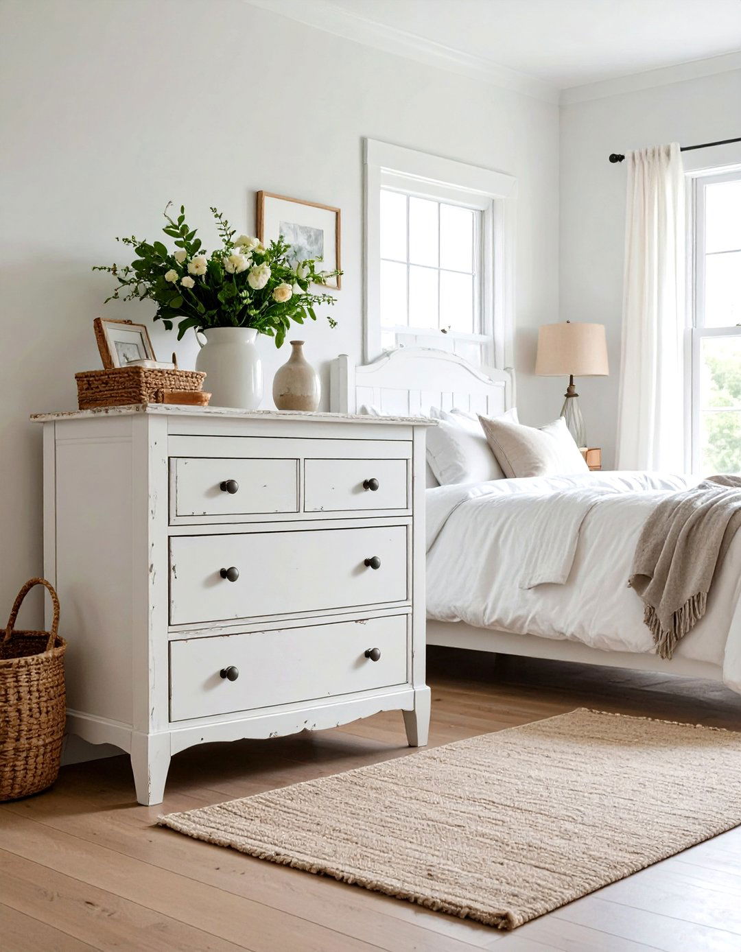 Farmhouse Bedroom Distressed Painted Furniture Charm - 20 Farmhouse Bedroom Ideas