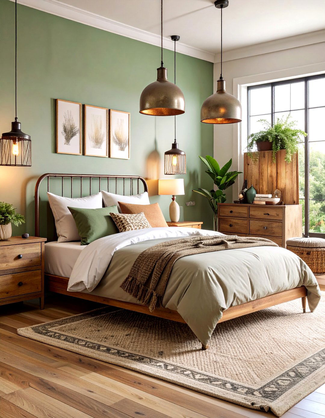 Farmhouse Bedroom Galvanized Metal Accent Details - 20 Farmhouse Bedroom Ideas