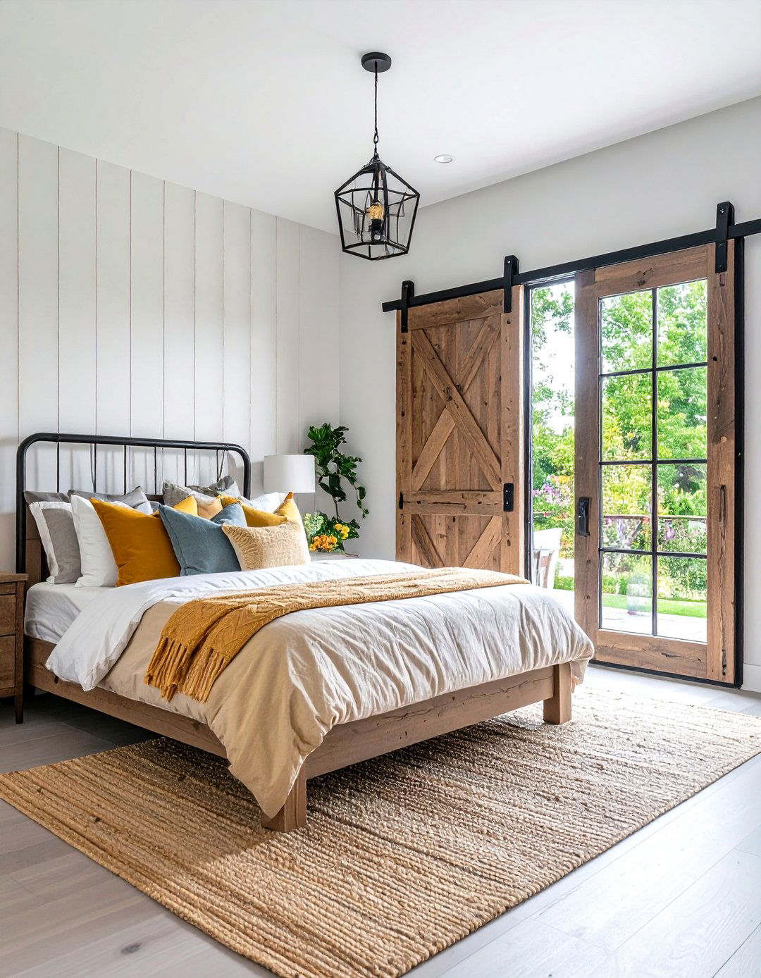 Farmhouse Bedroom Sliding Barn Door Entrance Feature - 20 Farmhouse Bedroom Ideas