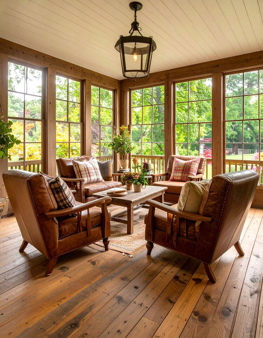 Farmhouse Chic Gathering Spot - 20 Sunroom Ideas