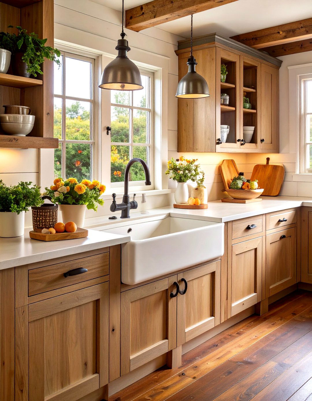 Farmhouse Corner Kitchen Sink with Apron Front - 20 Corner Kitchen Sink Ideas