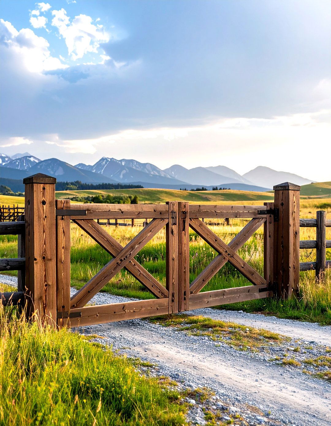 Farmhouse Cross Buck Driveway Gate - 20 Driveway Gate Ideas