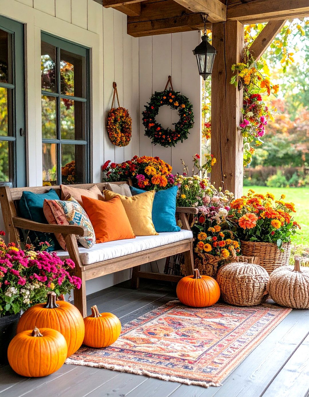 Farmhouse Entryway Seasonal Decoration Station - 20 Farmhouse Entryway Ideas
