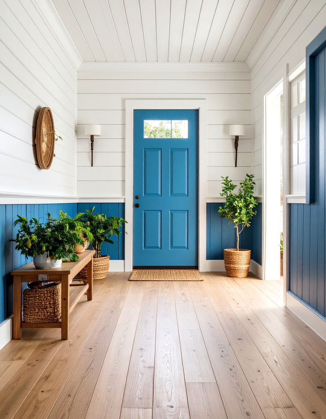 Farmhouse Entryway Shiplap Accent Wall - 20 Farmhouse Entryway Ideas