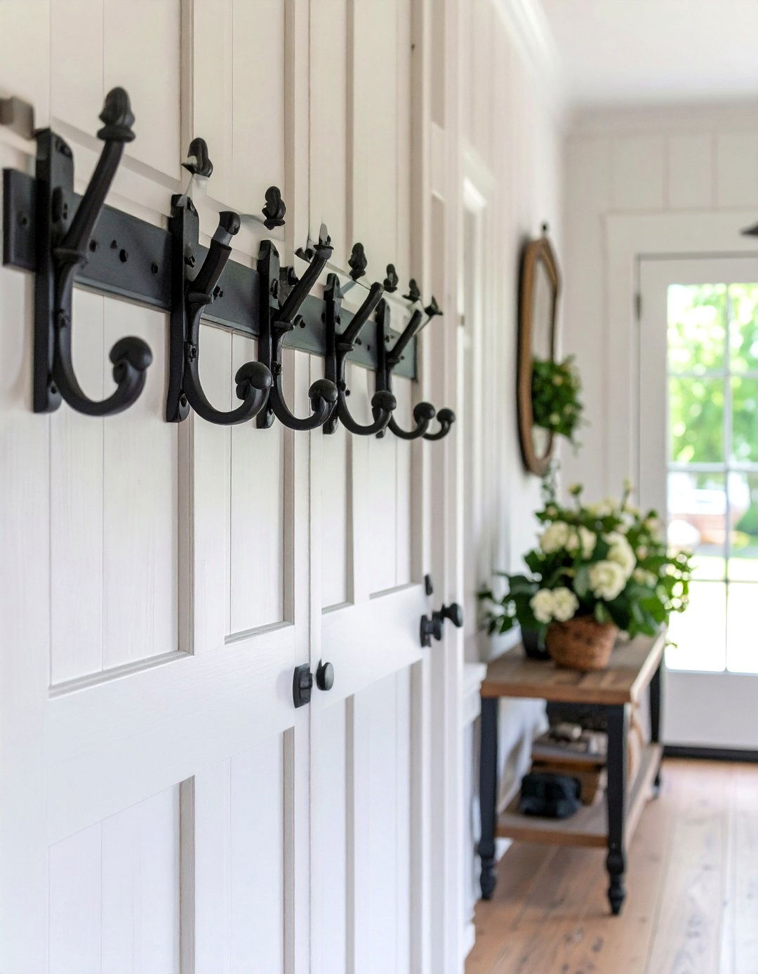 Farmhouse Entryway Vintage Style Hooks and Hardware - 20 Farmhouse Entryway Ideas