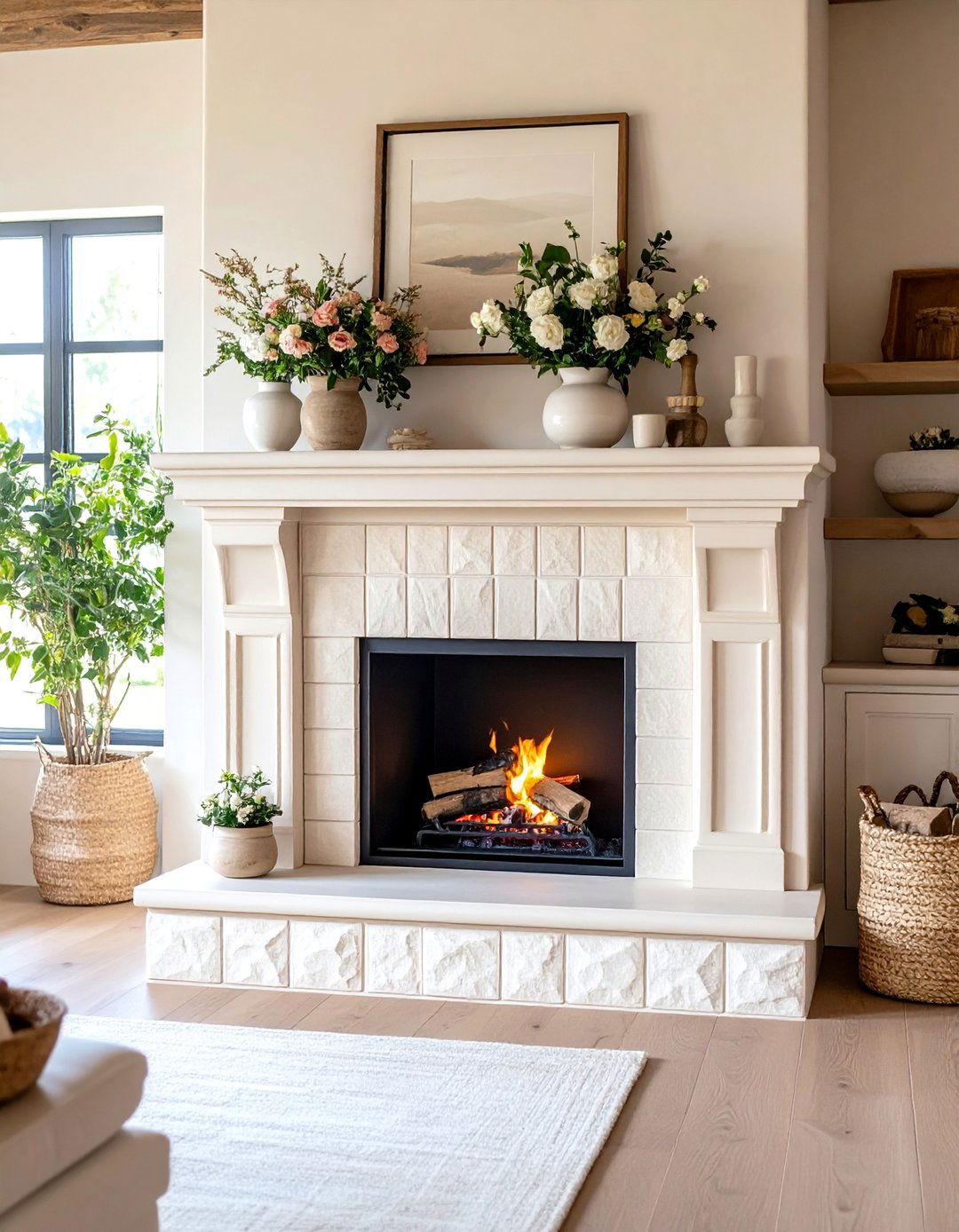 Farmhouse Fireplace Handmade Zellige Tile - 20 Farmhouse Fireplace Tile Ideas