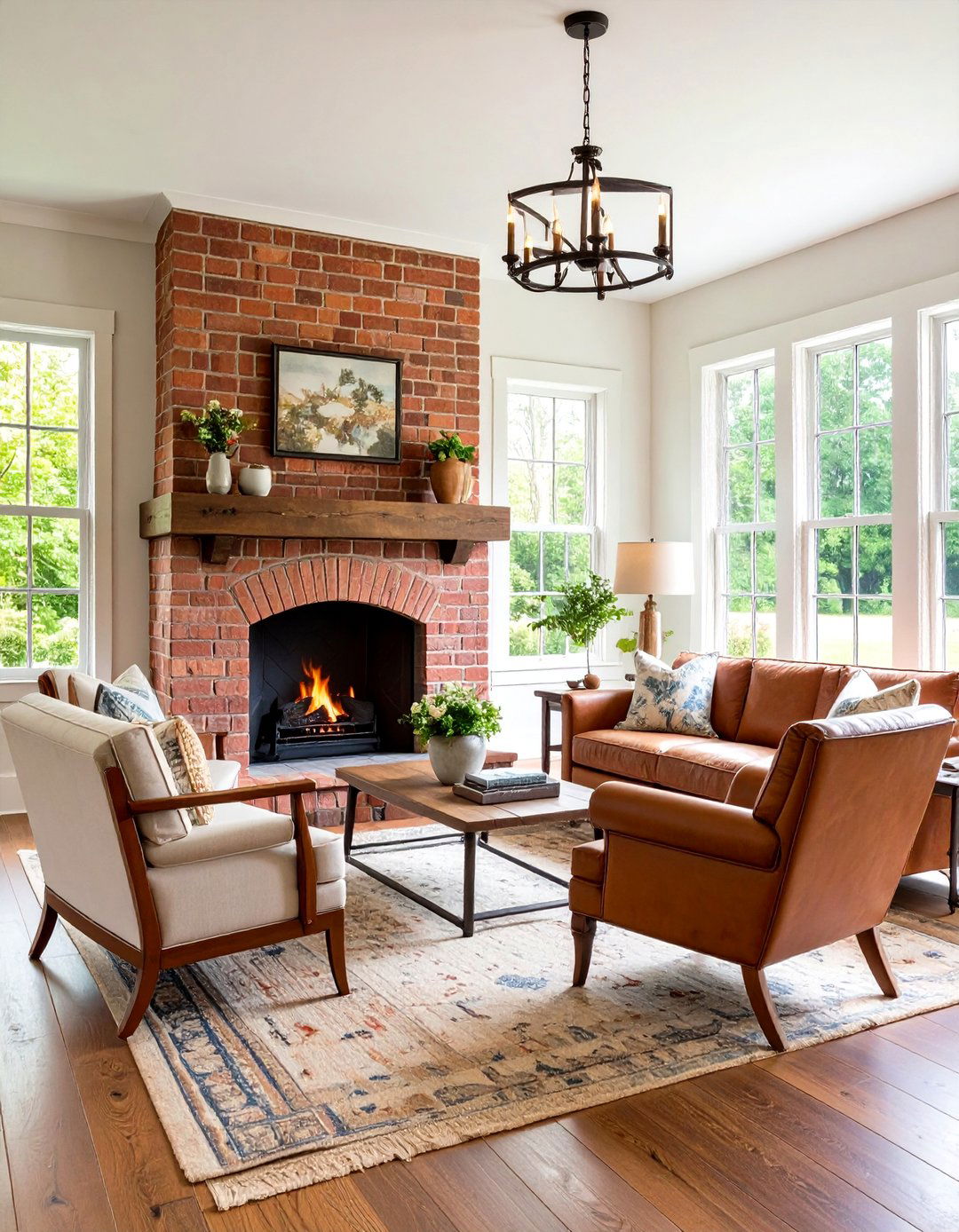 Farmhouse Fireplace Weathered Brick Tile - 20 Farmhouse Fireplace Tile Ideas