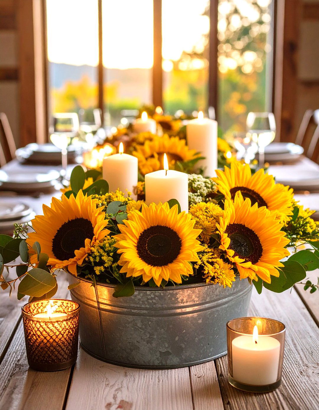 Farmhouse Floral Centerpiece - 20 Thanksgiving Table Settings