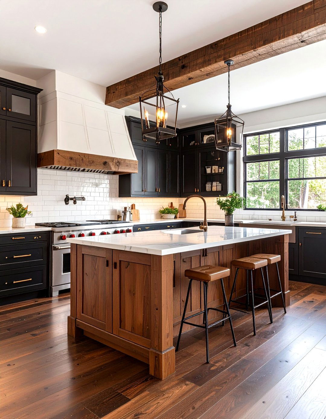Farmhouse Gothic Kitchen With Dark Wood Floors and Rustic Elegance - 20 Kitchen With Dark Wood Floors