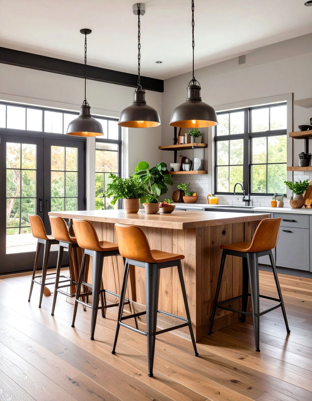 Farmhouse Industrial Blend With Metal Accents - 20 Farmhouse Sunroom Ideas