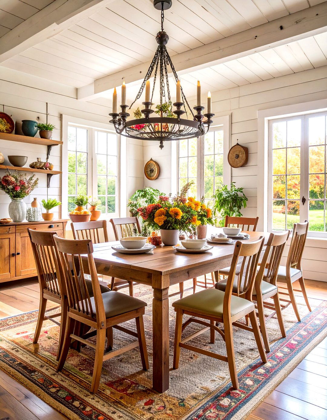 Farmhouse Log Cabin Dining Room Design - 20 Log Cabin Interior Design Ideas