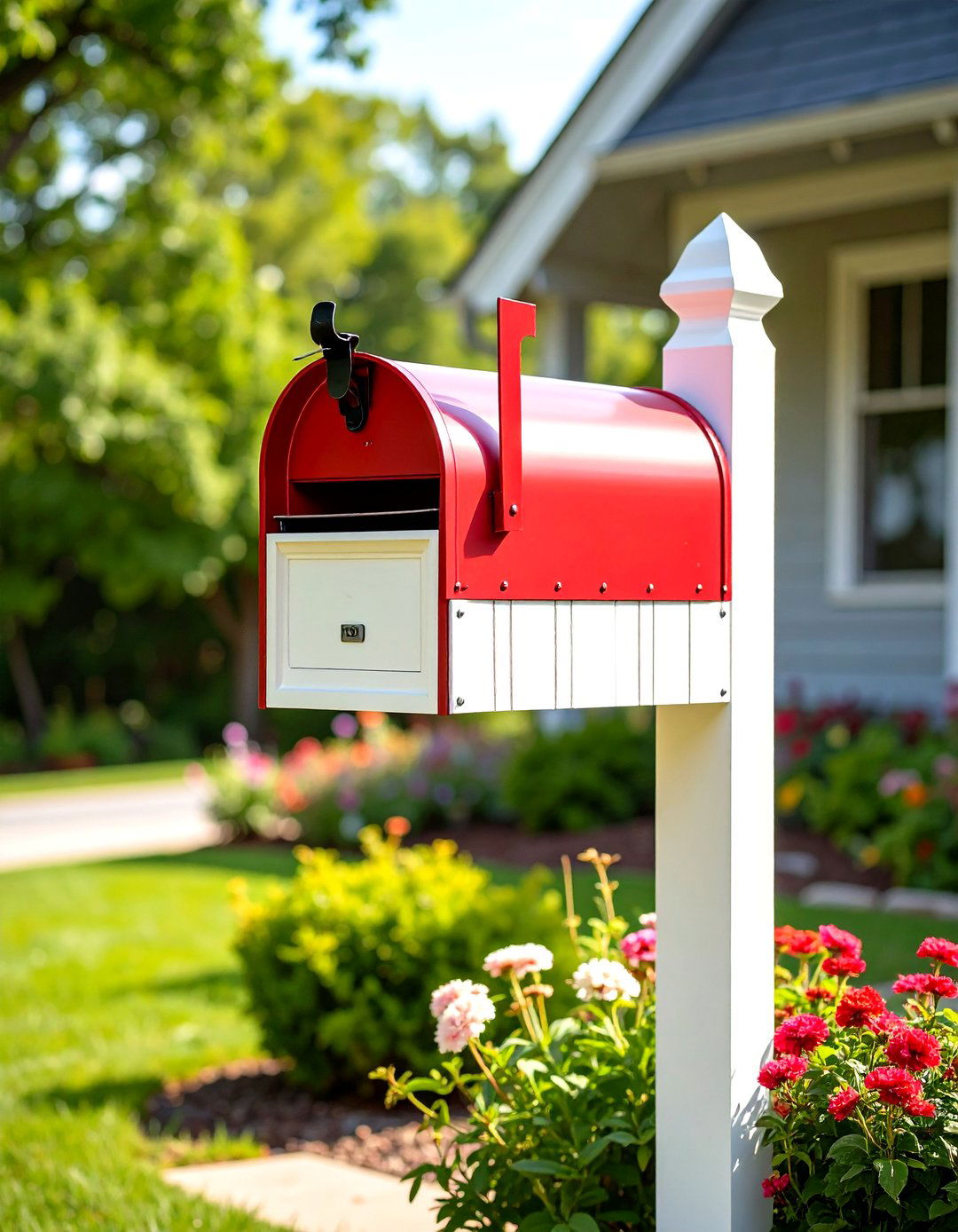 Farmhouse Mailbox Post - 20 Mailbox Post Ideas