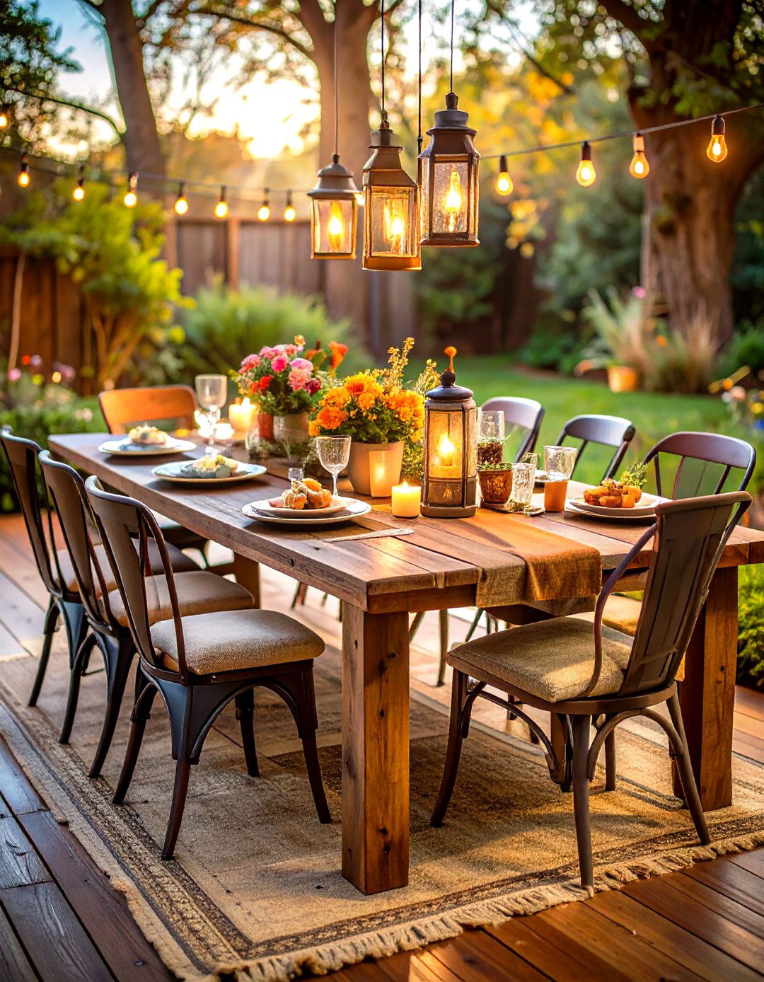 Farmhouse Patio Reclaimed Wood Dining Table - 20 Farmhouse Patio Ideas