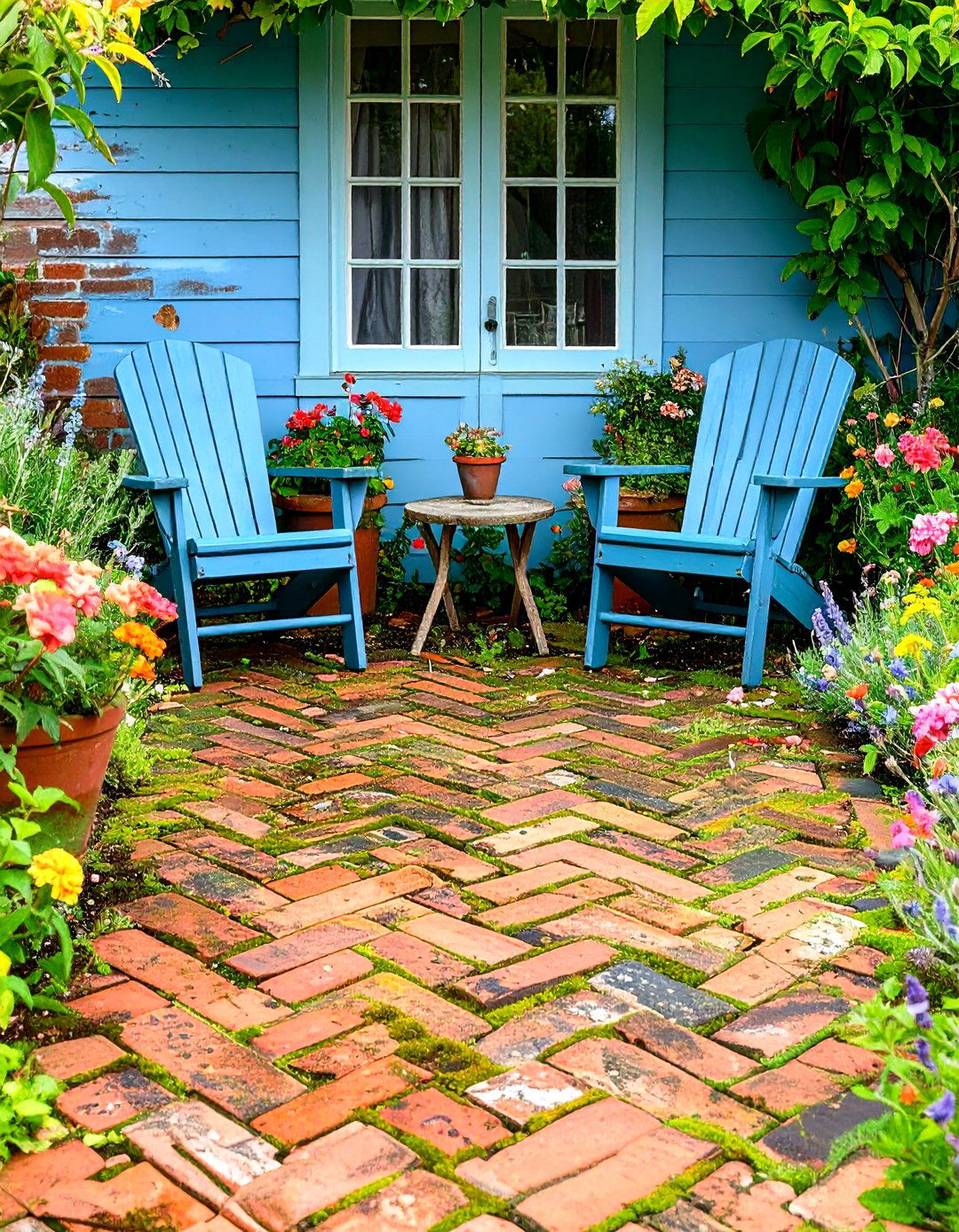 Farmhouse Patio Weathered Brick Flooring - 20 Farmhouse Patio Ideas