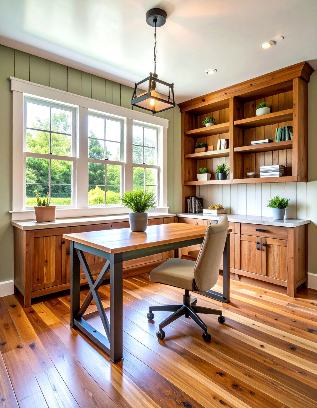Farmhouse Shiplap Built In Desk - 20 Built-in Desk Ideas