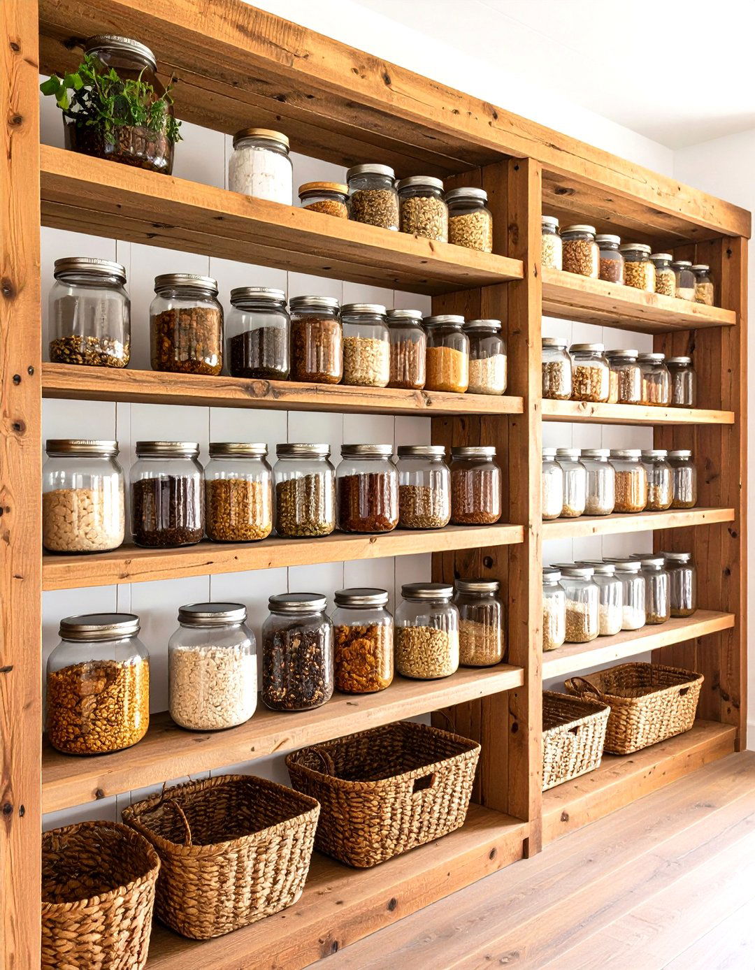 Farmhouse Shiplap Pantry Shelving Design - 20 Pantry Shelving Ideas