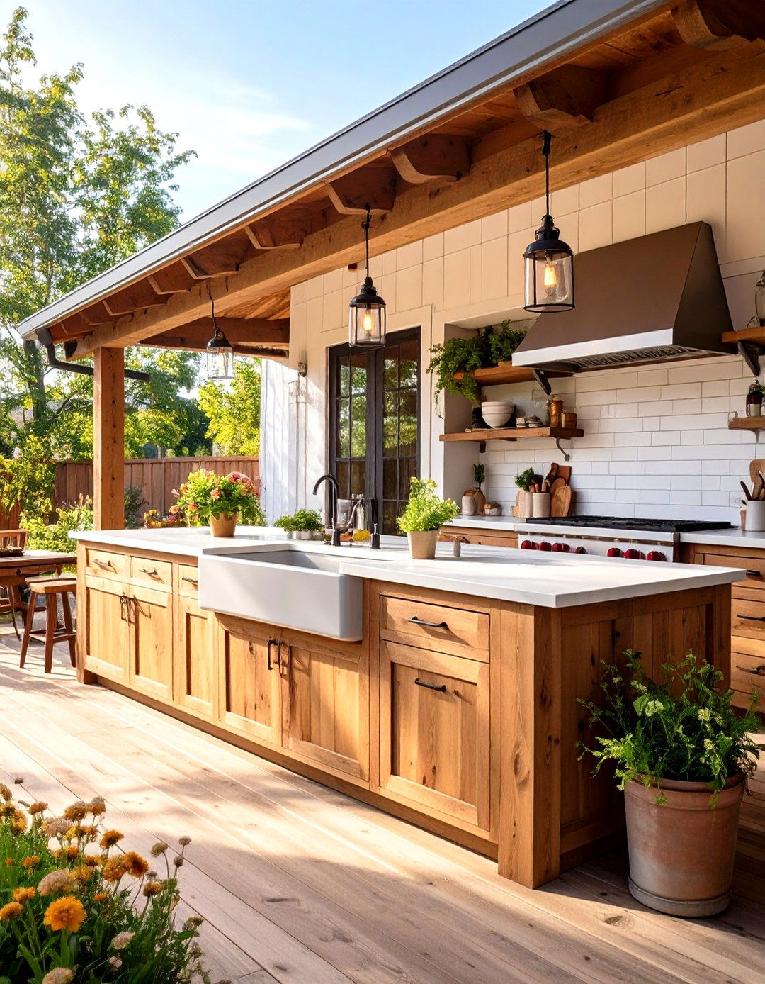 Farmhouse Shiplap Rustic Outdoor Kitchen - 20 Rustic Outdoor Kitchen Ideas