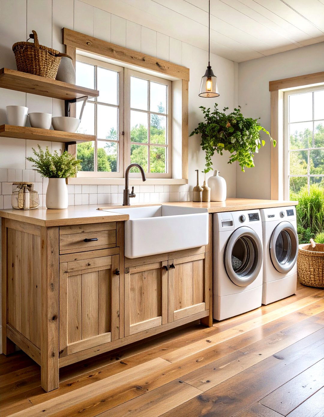 Farmhouse Sink Integration for Laundry Room Utility - 20 Farmhouse Laundry Room Ideas