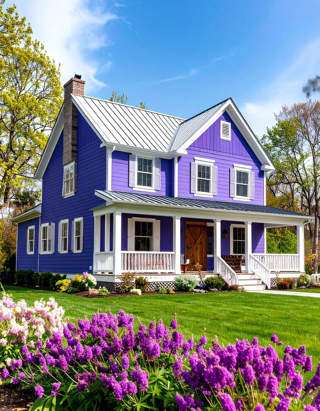 Farmhouse Style Grape Purple House Exterior - 20 Purple House Exterior Ideas