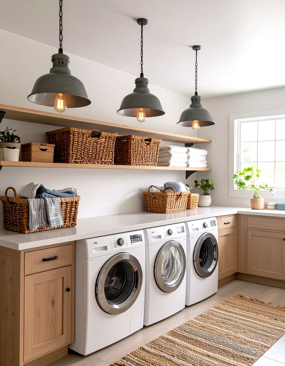Farmhouse Style Pendant Lighting - 20 Farmhouse Laundry Room Ideas