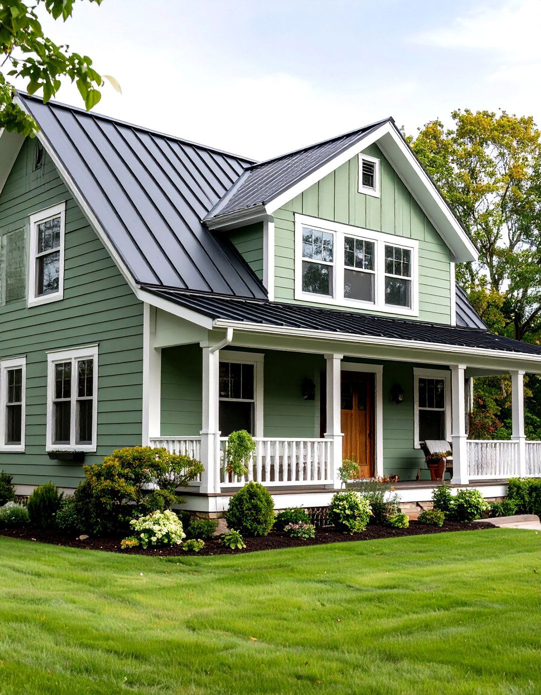 Farmhouse Style with Sage Green Lap Siding - 20 Sage Green House Exterior Ideas