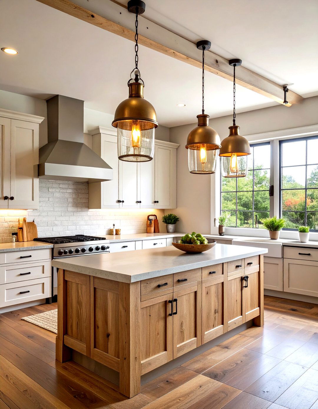 Farmhouse Track Lighting with Rustic Elements - 20 Kitchen Track Lighting Ideas