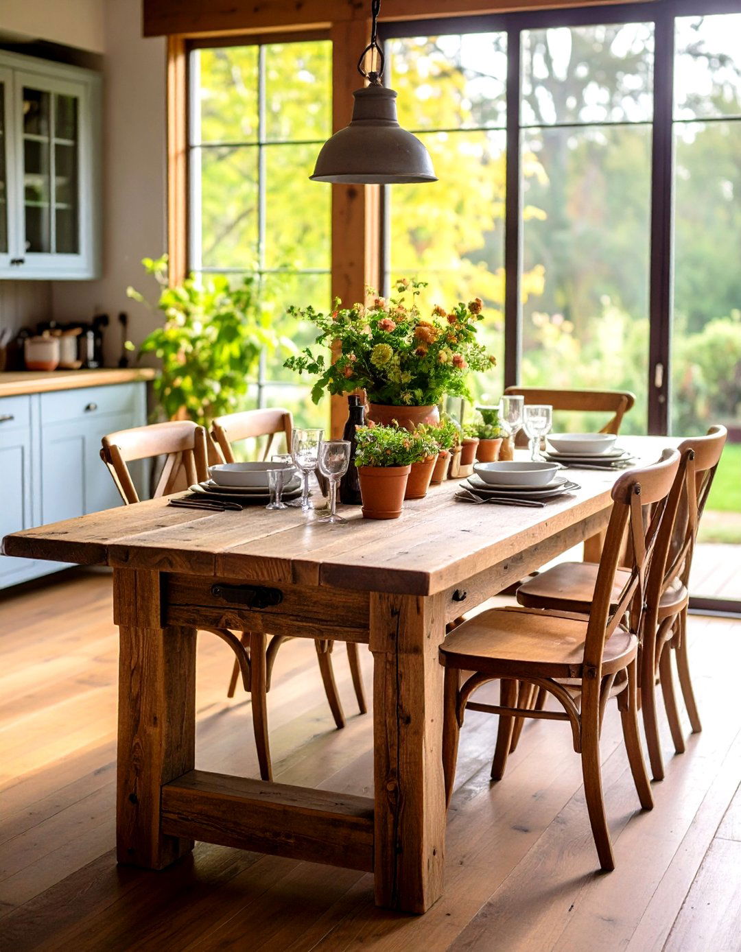 Farmhouse Wooden Drop Leaf Table - 20 Small Kitchen Table Ideas
