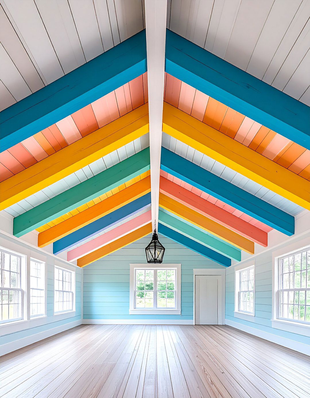 Faux Beams over Shiplap - 20 Shiplap Ceiling Ideas