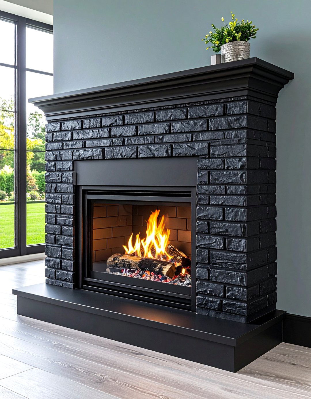 Faux Brick Veneer Black Brick Fireplace - 20 Black Brick Fireplace Ideas