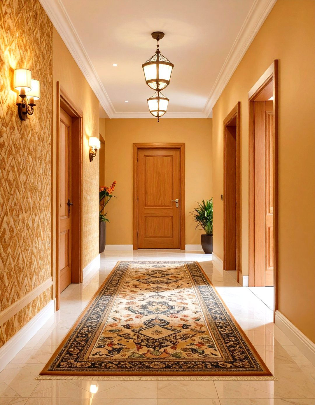 Faux Grasscloth Hallway Wallpaper for Textural Warmth - 20 Hallway Wallpaper Ideas