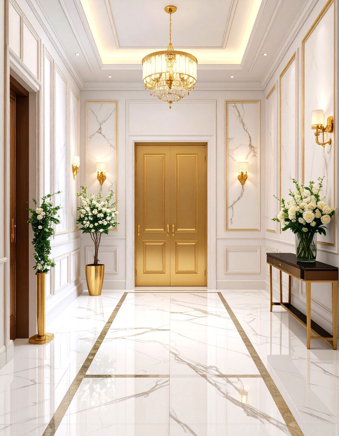 Faux Marble Panel Wainscoting - 20 Wainscoting Entryway Ideas